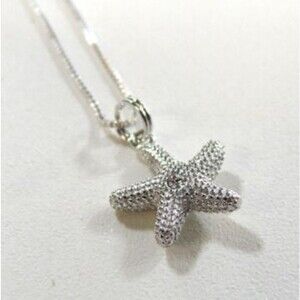 NEW Sterling Silver necklace with starfish charm 18" fine delicate 925